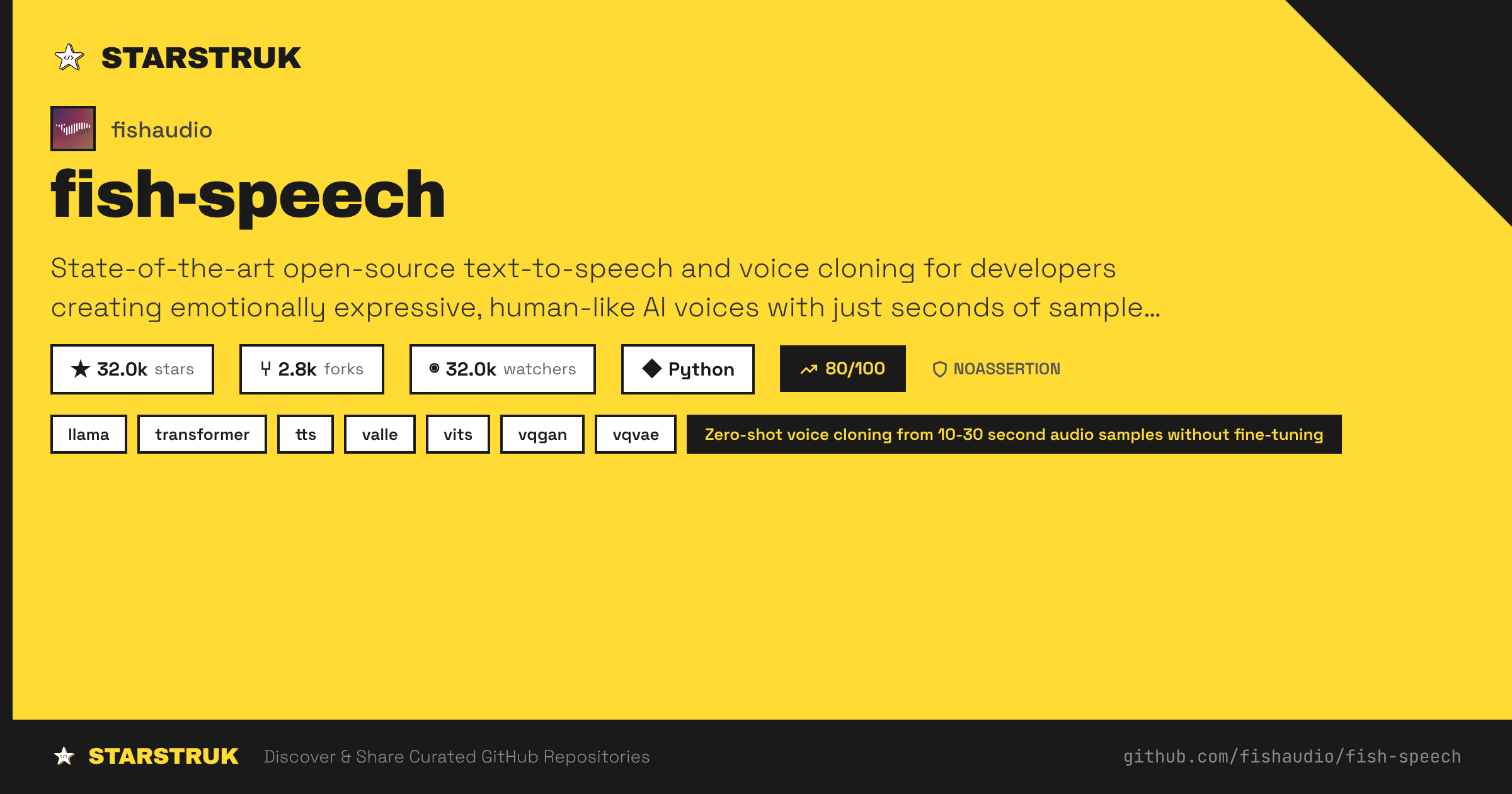 fish-speech by fishaudio | Starstruk