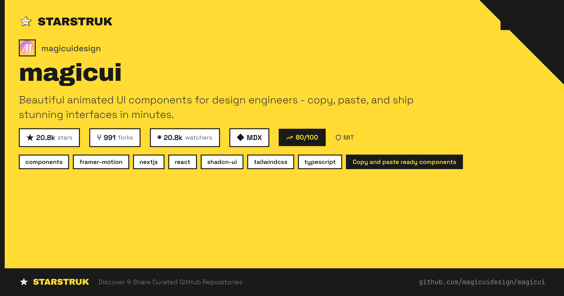 magicui by magicuidesign | Starstruk